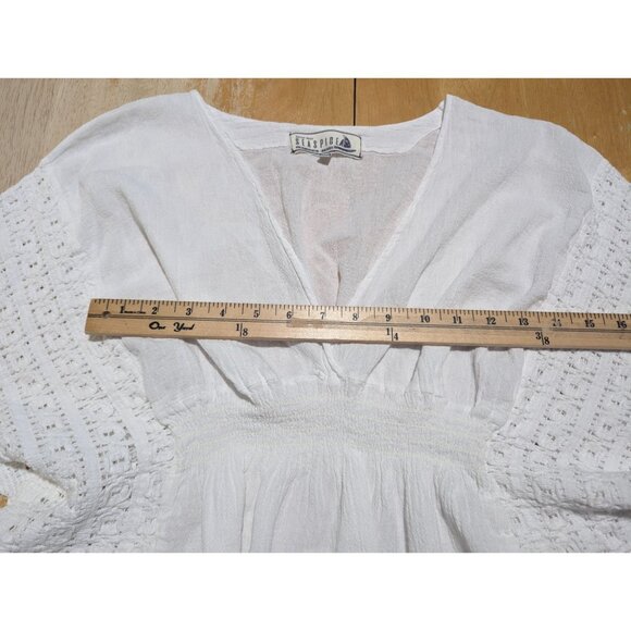 SEASPICE White resort Wear‎ White peruvian cotton Swimwear coverup size small - Picture 6 of 9